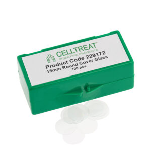15mm Round Cover Glass, Fits 24 Well Plate, Sterile