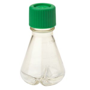 125mL Erlenmeyer Flask, Vent Cap, Baffled Bottom, PC, Sterile