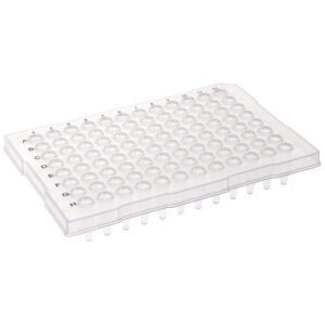 96 Well PCR Plate, Raised Half Skirt, Clear, 0.2mL, Non-sterile