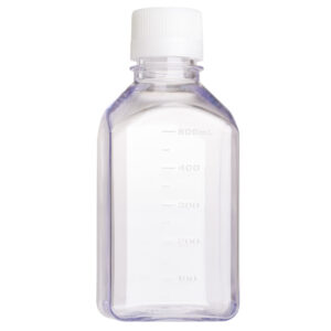 500mL Media Bottle, Square, PETG, Tamper Evident, Bulk, Sterile