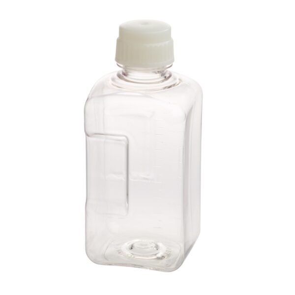 2L Media Bottle, Square, PETG, Tamper Evident, Bulk, Sterile