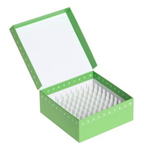 Storage Box, 100 Place, Hinged Cardboard with Polypropylene Insert, Green
