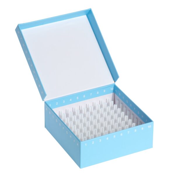 Storage Box, 100 Place, Hinged Cardboard with Polypropylene Insert, Blue