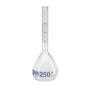 Measuring flask, class A, blue graduation, pre-packing regulation