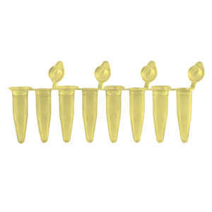 PCR 8-Strips. 0.2mL with Attached Individual Flat Caps, Blue,  120/pk