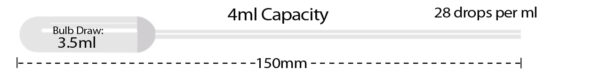 Transfer pipette, 7mL, large bulb, extended tip, non-sterile, bulk pack, 400/pk