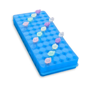 Test Tube Rack, 90-Place (6 rows of 15), for centrifuge tubes, test tubes, culture tubes, and FACS tubes, 12-14mm diameter, PP, autoclavable, 247x105x63mm (L x W x H)