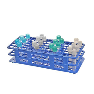 Test Tube Rack, 60-Place (5 rows of 12), for centrifuge tubes, test tubes, culture tubes, and FACS tubes, 12-14mm diameter, PP, autoclavable, 245x110x72mm (L x W x H)