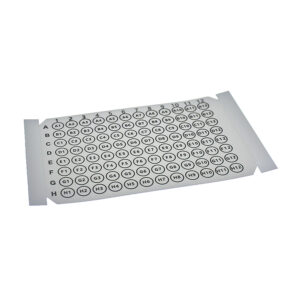 Sealing Film, Indexed Luminescence Seal, White PET, Printed Alphanumerics, Adhesive, 3.9mil, 500/Case