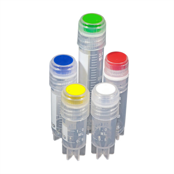 Cap inserts for cryogenic vials, assorted colors, 500/pk