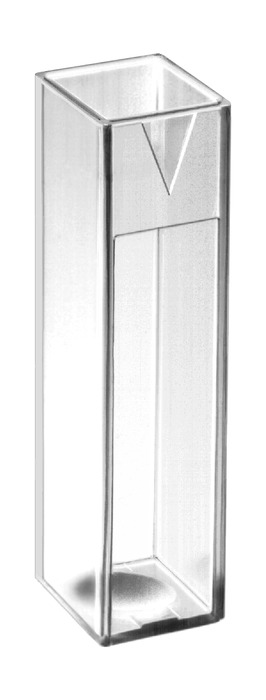 Cuvette, PS,Macro min vol,2.5mL max vol,4.5 mL, pk of 100
