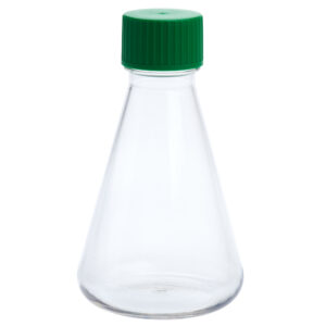 500mL Erlenmeyer Flask, Solid Cap, Plain Bottom, PETG, Sterile