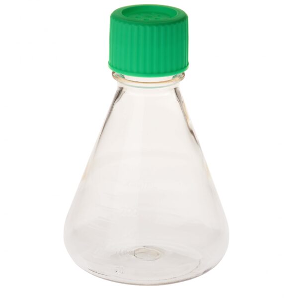 250mL Erlenmeyer Flask, Vent Cap, Plain Bottom, PC, Sterile