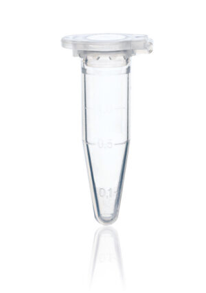 Microcentrifuge tube w/lid closure, N/S clear, 1.5mL, pk1000