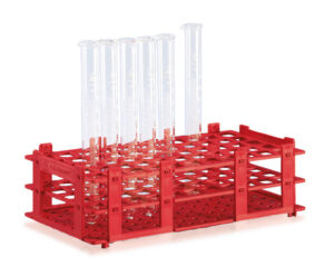 Test tube rack, white, 21 tubes to dia.30mm, 3x7, pack of 5