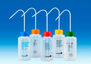 VITsafe Safety Wash Bottles, Heptane, 500mL, Pack of 6