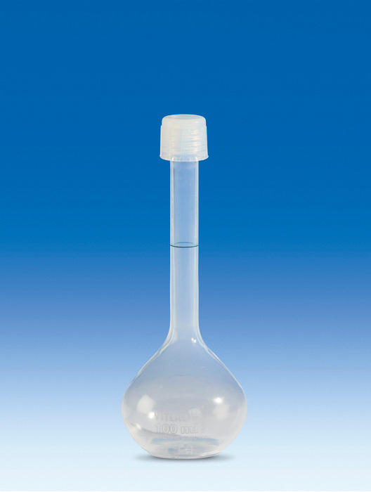 Volumetric Flask, PFA, PFA Cap, Class A, 50mL, pack 2