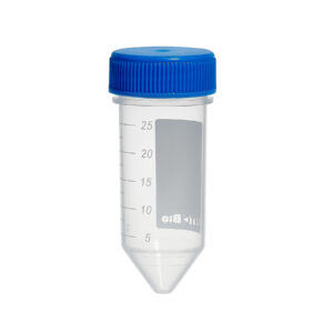 Centrifuge Tube, 50mL, PP, sterile, free standing, flat screw cap,  20 bags of 25 tubes, 500/cs