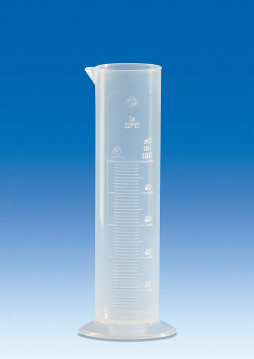 Graduated Cylinder, PP, low form, molded grads, 500mL, pk 6