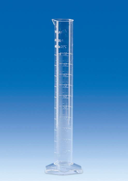 Graduated Cylinder,PMP,molded grads,Class A cert,10mL, pk 2