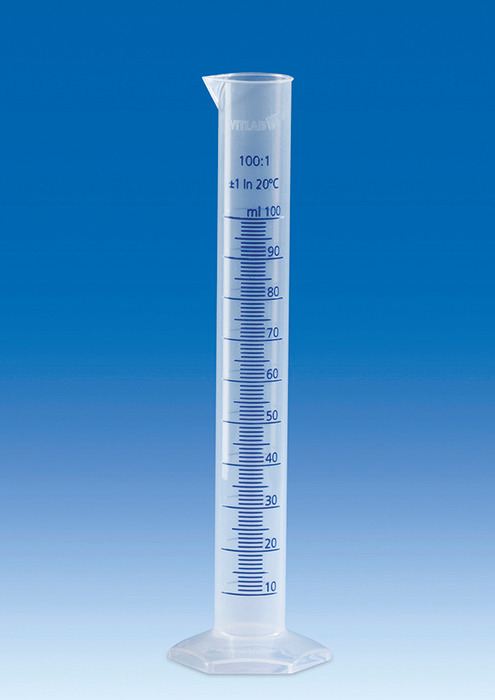 Graduated Cylinder,PP,molded/printed,Class B,25mL,pack of 12