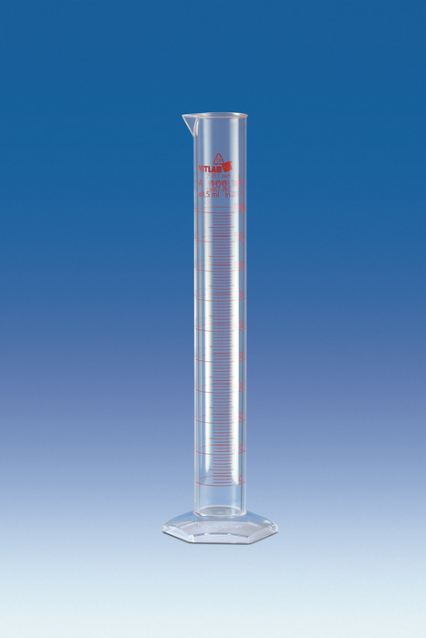 Graduated Cylinder,PMP,molded/screened,Class A cert,25mL,pk2