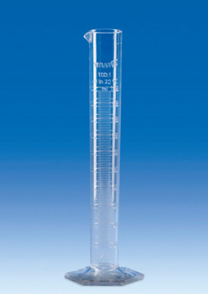 Graduated Cylinder, SAN, molded graduations, 100mL, pack 12
