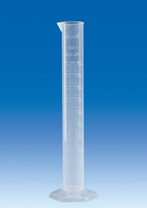 Graduated Cylinder,PP,molded graduations,Class B,50mL, pk 12