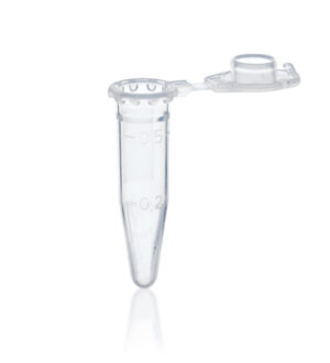 Microcentrifuge tube w/lid closure, NS, clear, 0.5mL, pk500