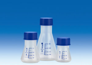 Erlenmeyer Flasks, PP, with screw caps, PP, 1000mL, pack of 4