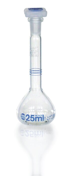 3-mark Volumetric flask, Class A BBR, 25mL NS10/19, ea