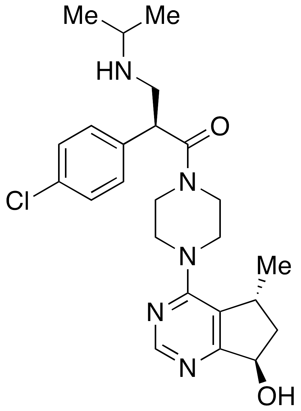 (2S)-2-(4-Chlorophenyl)-1-[4-[(5R,7R)-6,7-dihydro-7-hydroxy-5-methyl-5H-cyclopentapyrimidin-4-yl]-1-piperazinyl]-3-[(1-methylethyl)amino]-1-propanone