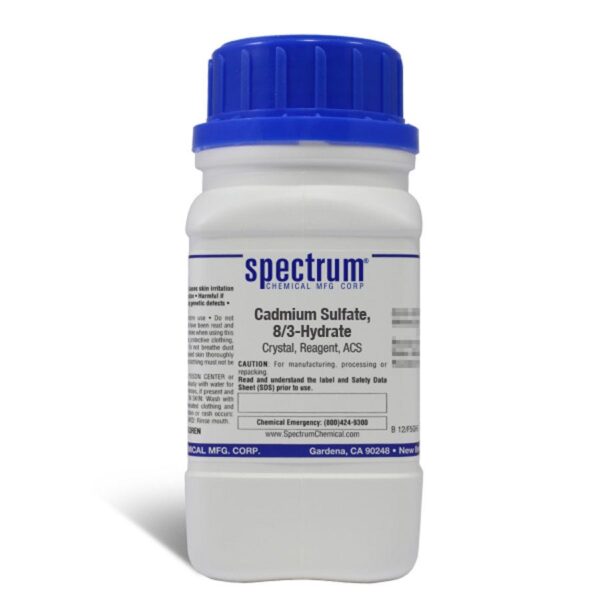 Cadmium Sulfate, 8/3-Hydrate, Crystal, Reagent, ACS