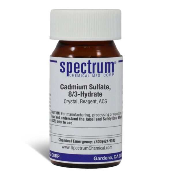 Cadmium Sulfate, 8/3-Hydrate, Crystal, Reagent, ACS