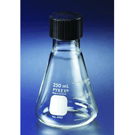 PYREX Graduated Erlenmeyer Flasks with Screw Cap, 250 mL