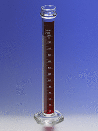 PYREX 50 mL Single Metric Scale Cylinders, Reinforced Glass Bead, Lifetime Red, TC
