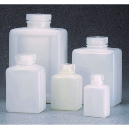 Thermo Scientific Nalgene 250 mL (8 oz) Rectangular HDPE Bottle with 38 mm Closure