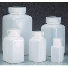 Thermo Scientific Nalgene 1000 mL (32 oz) Square Wide Mouth HDPE Bottle with 63 mm Closure