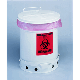 Waste Disposal, Biohazard Waste Container, White, 10 gal.