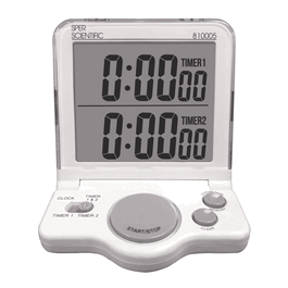 Large Display Timer with NIST Certificate of Compliance, White