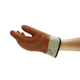 Ansell Winter Monkey Grip Heavy-Duty PVC-Coated Gloves, Rough, Safety Cuff, Size: 10