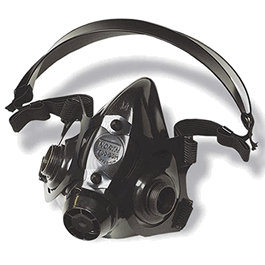 7700 Series Half Mask Respirator with Dual Cartridge Connectors (cartridges sold separately), Silicone, Large