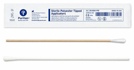 Puritan 6 in. Sterile Standard Polyester Swabs (2) with Polystyrene Handle, 0.2 in. tip