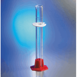 PYREX VISTA 10 mL Single Metric Volumetric and Graduated Cylinders, TC, Plastic Hexagonal Base, Blue Graduations
