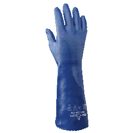 SHOWA Knit-Lined Nitrile Gloves, Royal Blue, Size: 10