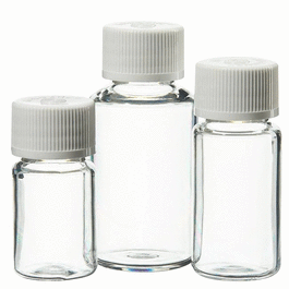 Nalgene PETG Diagnostic Bottles with Closure: Sterile, Tray, 20 mL
