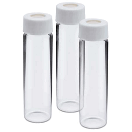 DWK Life Sciences (Kimble) Vial,Sample,Clr,Kimax,W/Attached Open Top White PP Cap W/PTFE-Faced Silicone Septa Liner,10 Dram,28x95, 24-400 GPI Thread Finish