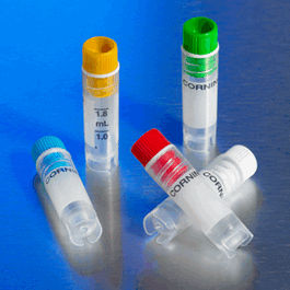 Corning 2 mL Assorted Colors Internal Threaded Polypropylene Cryogenic Vial, Self-Standing with Round Bottom, Sterile