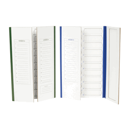 20-Place Cardboard Slide Tray, Blue trim
