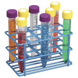 15 x 15 mL Wire Tube Rack, Blue Epoxy-Coated Steel